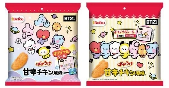 Bt21minini ばかうけ 発売 いつ シール付きお菓子がコンビニなどで発売 通販 Abc Post